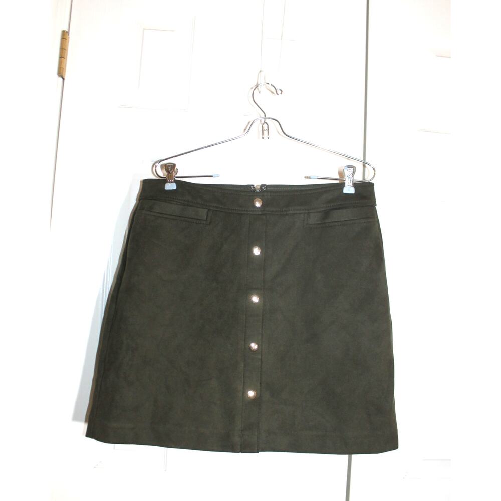 LOFT Loden Green Faux Suede Skirt sz 12P